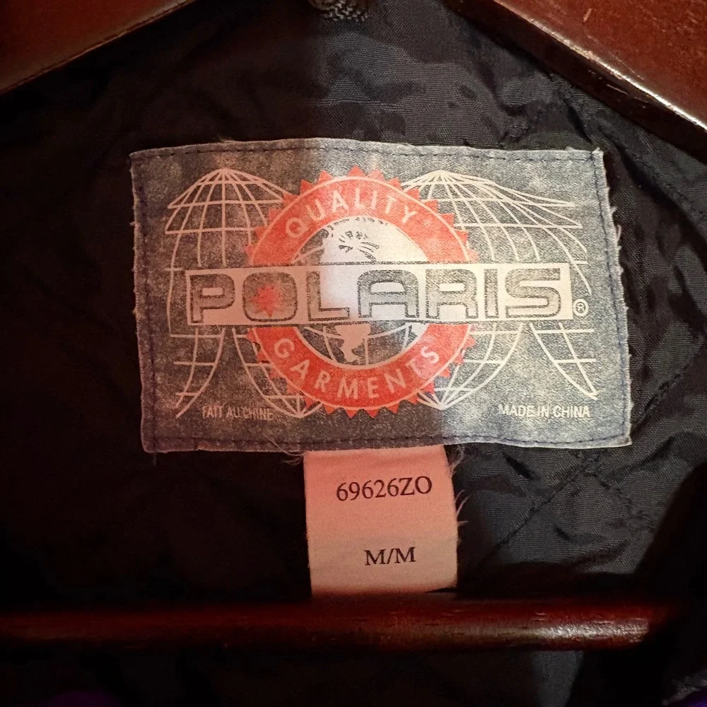 Vintage 90s Polaris L.E. Club Bomber Jacket Purple Black White Mens‎ M/M - Picture 7 of 8